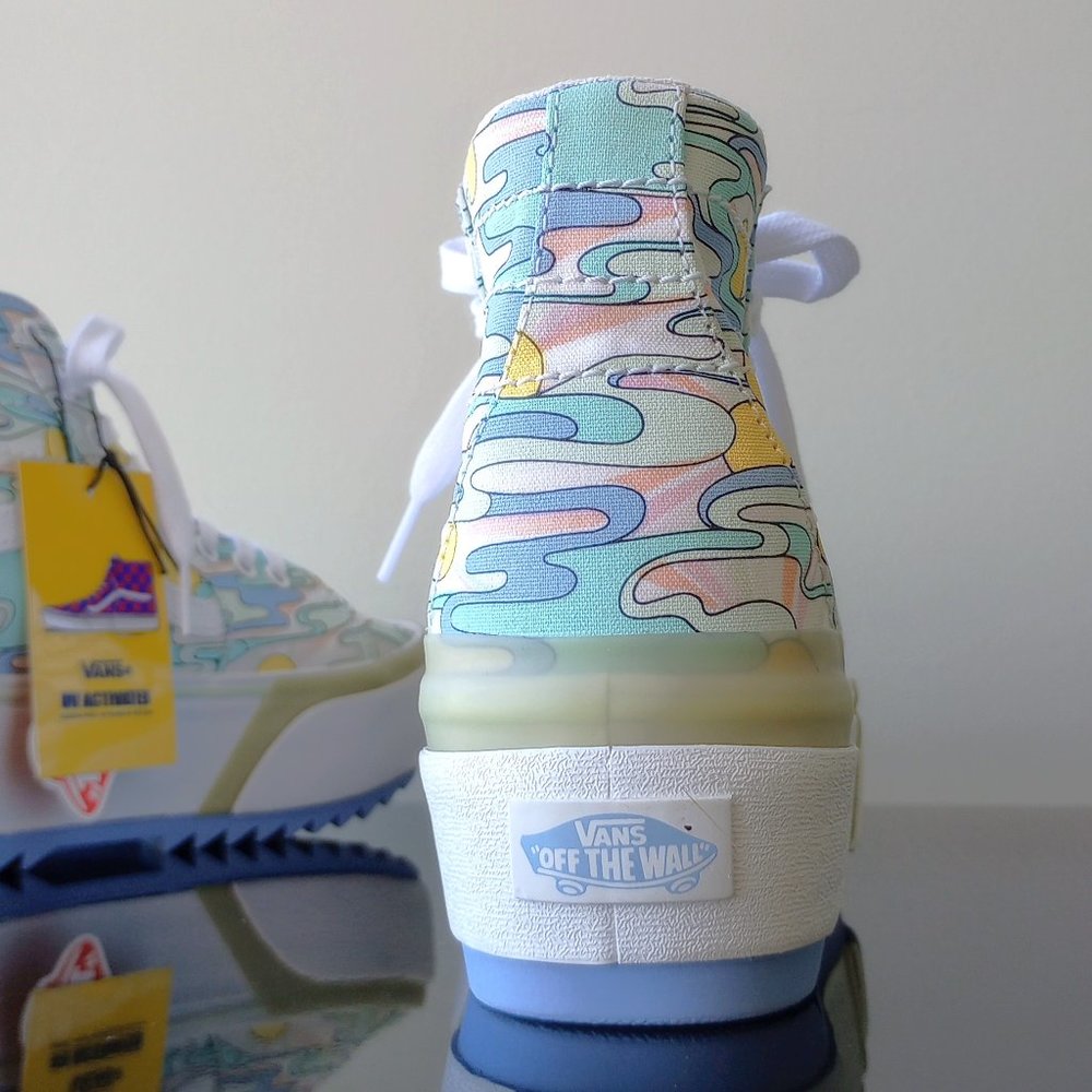 Vans Women's Sk8-Hi Tapered Stacked / Platform UV Ink Sunwaves Canvas Sneaker - Picture 9 of 15